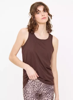 Active Brown Dropped Hem Vest Top XL -Cheap Zest Garb Store tuc144302981 Brown R Z001A 1