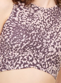 Active Mauve Animal Wrap Hem Cropped Top L -Cheap Zest Garb Store tuc144303211 Multi20Coloured R Z003A
