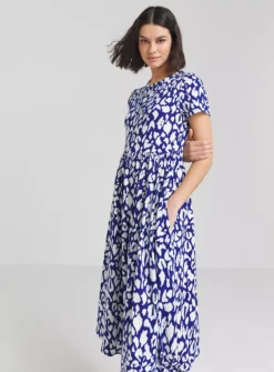 SIMPLY BE Supersoft Pocket Midi Dress In Blue Animal Print 14 -Cheap Zest Garb Store tuc144313989 Blue R Z003A