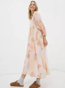 FATFACE Jocelyn Printed Abstract Midi Dress 12 -Cheap Zest Garb Store tuc144324266 Multi20Coloured R Z001A