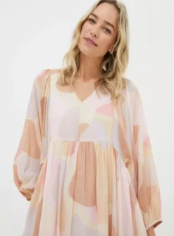 FATFACE Jocelyn Printed Abstract Midi Dress 12 -Cheap Zest Garb Store tuc144324266 Multi20Coloured R Z003A