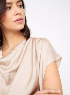 Cream Satin Cowl Neck Top 26 -Cheap Zest Garb Store tuc144335643 Cream R Z003A