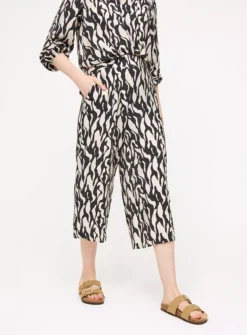 Coord Mono Print Wide Leg Cropped Trousers 22 -Cheap Zest Garb Store tuc144338529 Mono R Z001A