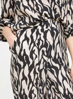 Coord Mono Print Wide Leg Cropped Trousers 22 -Cheap Zest Garb Store tuc144338529 Mono R Z003A