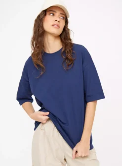 Navy Oversized Short Sleeve T-Shirt 16 -Cheap Zest Garb Store tuc144350309 Navy R Z001A