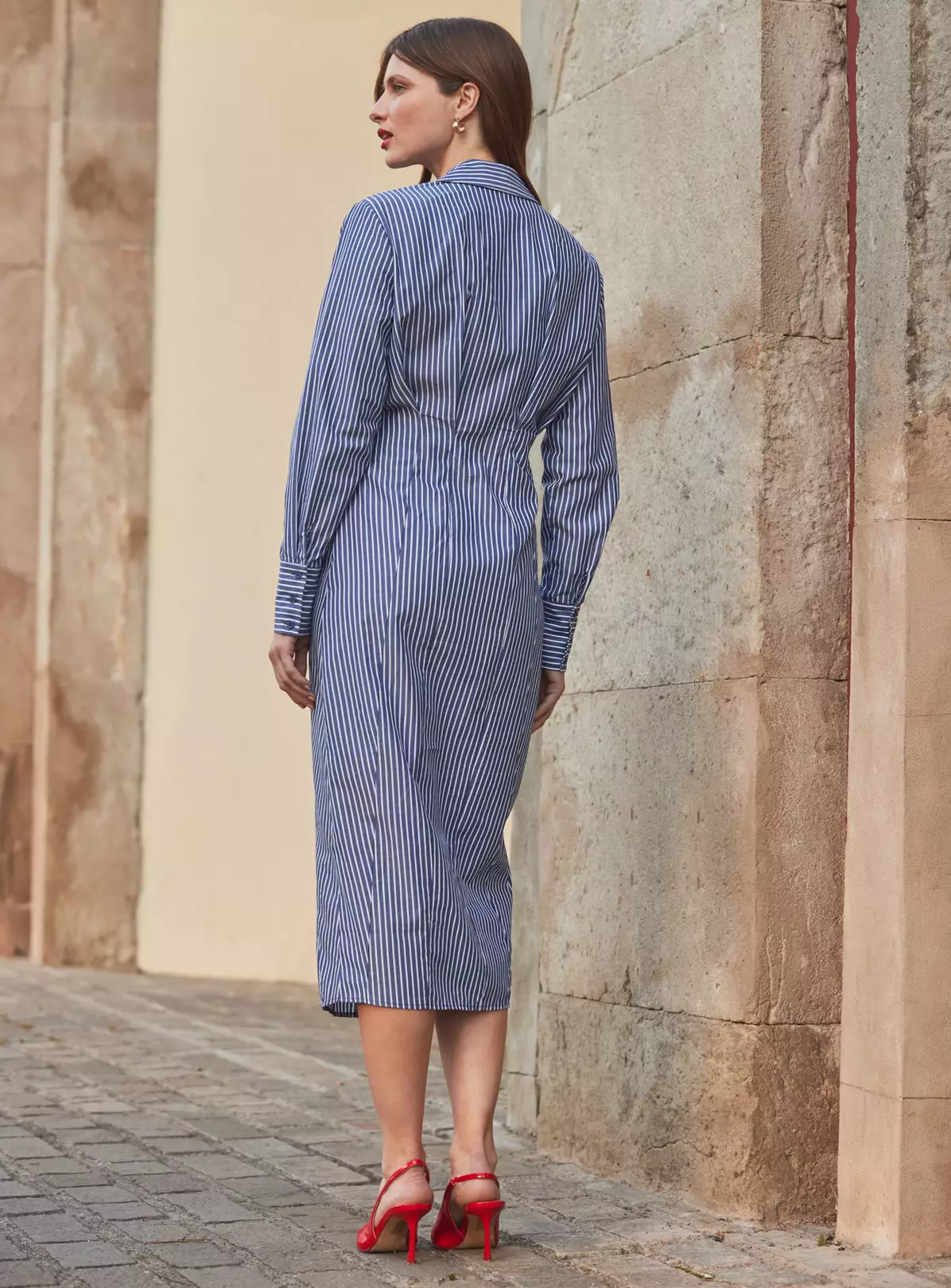SOSANDAR Blue Stripe Midi Shirt Dress 18 4 SOSANDAR Blue Stripe Midi Shirt Dress 18 - Image 2