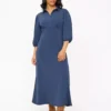 Navy Jersey Midaxi Shirt Dress 10 1 Navy Jersey Midaxi Shirt Dress 10 -Cheap Zest Garb Store tuc144389465 Navy R Z001A 1