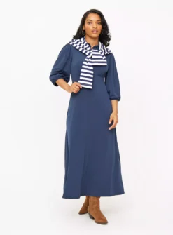 Navy Jersey Midaxi Shirt Dress 10 -Cheap Zest Garb Store tuc144389465 Navy R Z002A 1