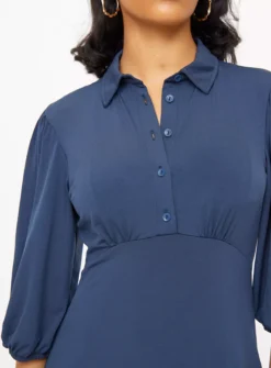Navy Jersey Midaxi Shirt Dress 10 -Cheap Zest Garb Store tuc144389465 Navy R Z003A 1