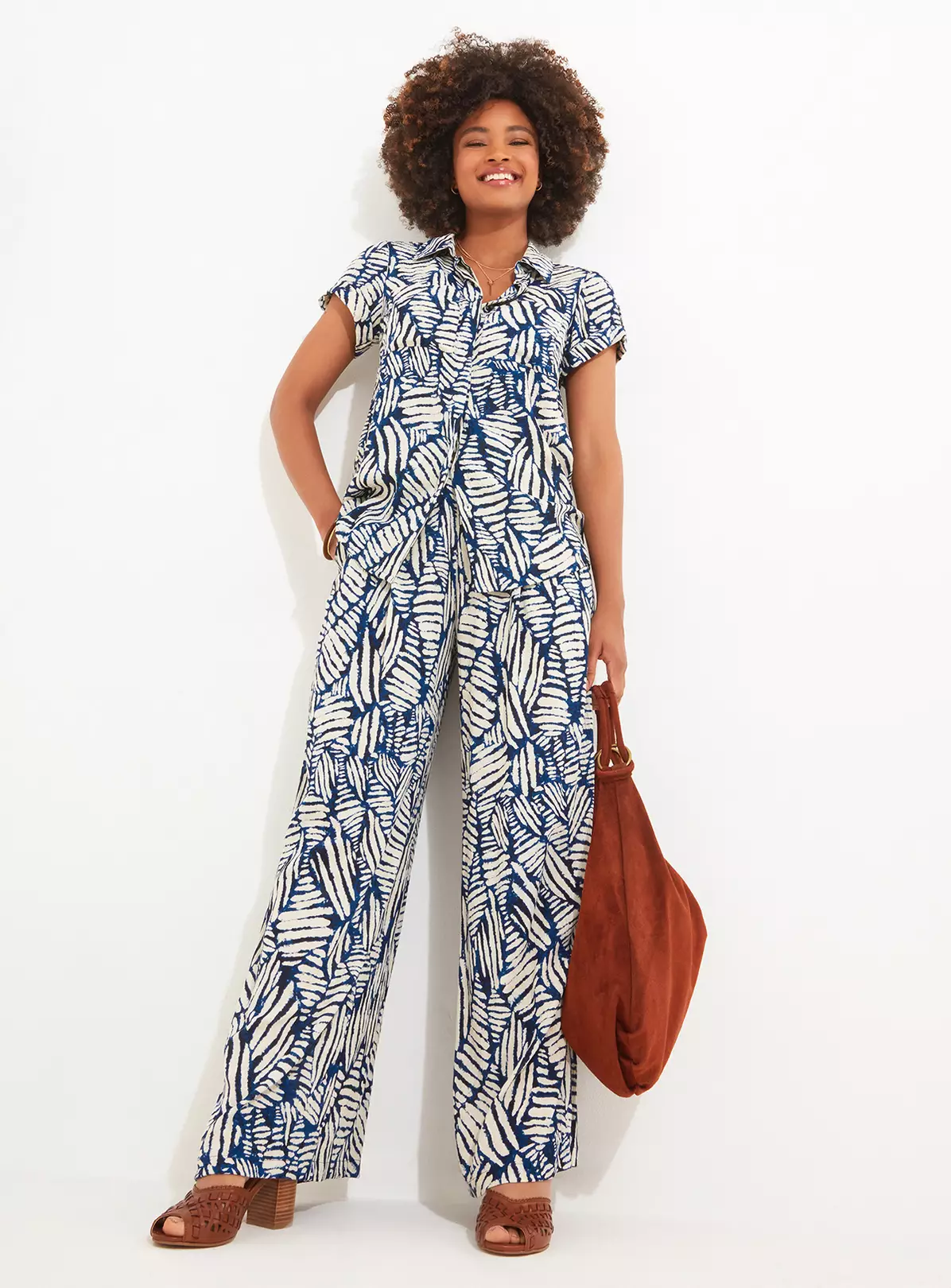 JOE BROWNS Abstract Fern Print Co Ord Trousers 8 7 JOE BROWNS Abstract Fern Print Co Ord Trousers 8 - Image 5