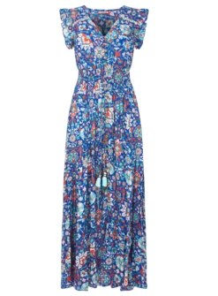 JOE BROWNS Moroccan Print Tie Waist Maxi Sundress 8 -Cheap Zest Garb Store tuc144398311 Blue R Z002A