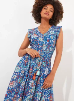 JOE BROWNS Moroccan Print Tie Waist Maxi Sundress 8 -Cheap Zest Garb Store tuc144398311 Blue R Z006A