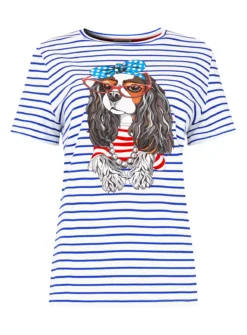 JOE BROWNS Spaniel Graphic Striped Tee 18 -Cheap Zest Garb Store tuc144398960 Blue R Z002A