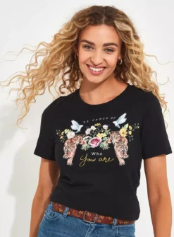 JOE BROWNS Tiger 'Be Proud' Graphic Tee 16 -Cheap Zest Garb Store tuc144401612 Black R Z001A