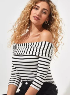 JOE BROWNS Striped Long Sleeve Bardot Top 18 -Cheap Zest Garb Store tuc144404098 Multi20Coloured R Z001A 1