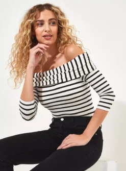 JOE BROWNS Striped Long Sleeve Bardot Top 10 13 JOE BROWNS Striped Long Sleeve Bardot Top 10 -Cheap Zest Garb Store tuc144404098 Multi20Coloured R Z005A