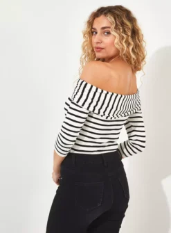 JOE BROWNS Striped Long Sleeve Bardot Top 18 -Cheap Zest Garb Store tuc144404098 Multi20Coloured R Z006A 1