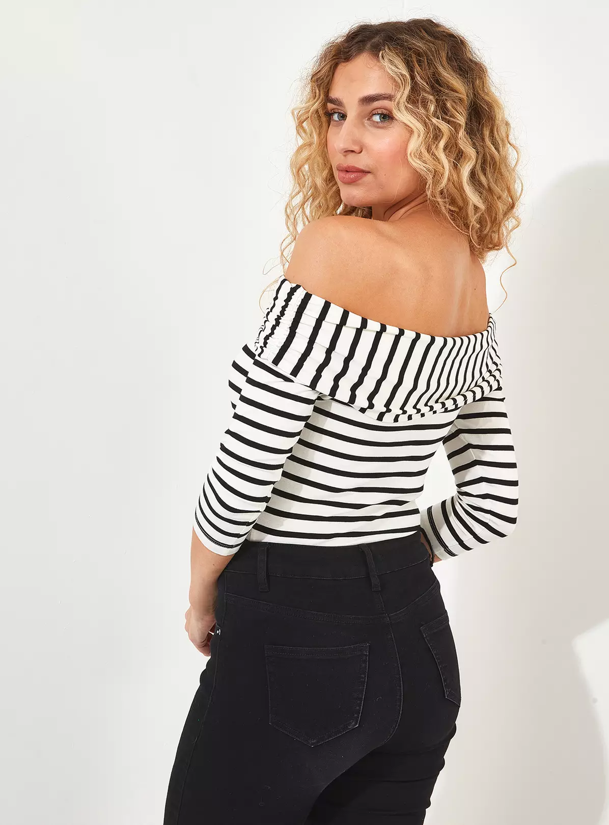 JOE BROWNS Striped Long Sleeve Bardot Top 10 5 JOE BROWNS Striped Long Sleeve Bardot Top 10 - Image 3