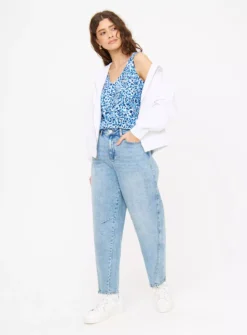 Blue Animal Print V Neck Vest Top20 -Cheap Zest Garb Store tuc144406114 Multi20Coloured R Z002A