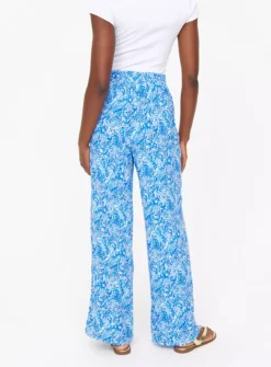 Blue Paisley Print Wide Leg Trousers 10 -Cheap Zest Garb Store tuc144417551 Blue R Z004A