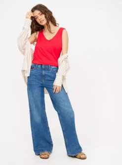 Red Relaxed V Front Vest Top 24 9 Red Relaxed V Front Vest Top 24 -Cheap Zest Garb Store tuc144433243 Red R Z002A