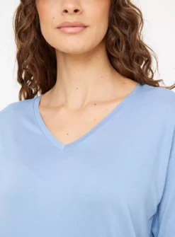 Blue V Neck Relaxed T-Shirt 14 -Cheap Zest Garb Store tuc144433876 Blue R Z003A