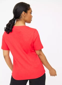Red V Neck Slub T-Shirt 18 -Cheap Zest Garb Store tuc144488252 Red R Z004A