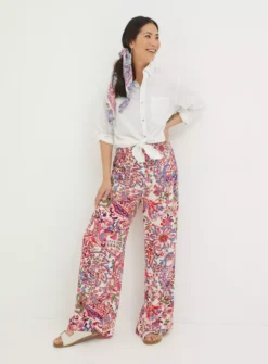 FATFACE Shirred Bright Paisley Palazzo Trousers 14 12 FATFACE Shirred Bright Paisley Palazzo Trousers 14 -Cheap Zest Garb Store tuc144500629 Ivory R Z001A
