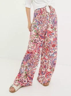 FATFACE Shirred Bright Paisley Palazzo Trousers 14 10 FATFACE Shirred Bright Paisley Palazzo Trousers 14 -Cheap Zest Garb Store tuc144500629 Ivory R Z003A