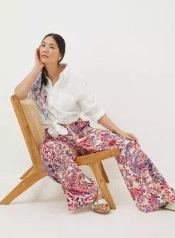 FATFACE Shirred Bright Paisley Palazzo Trousers 14 13 FATFACE Shirred Bright Paisley Palazzo Trousers 14 -Cheap Zest Garb Store tuc144500629 Ivory R Z004A