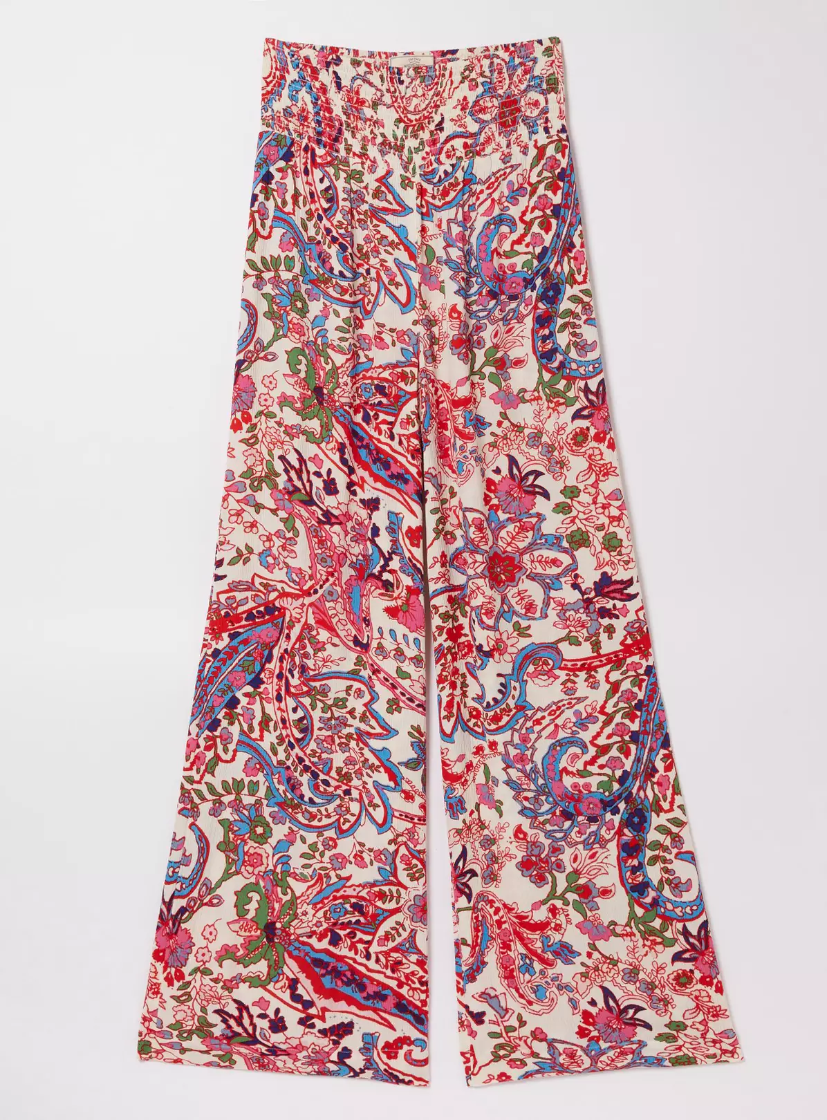 FATFACE Shirred Bright Paisley Palazzo Trousers 14 6 FATFACE Shirred Bright Paisley Palazzo Trousers 14 - Image 4