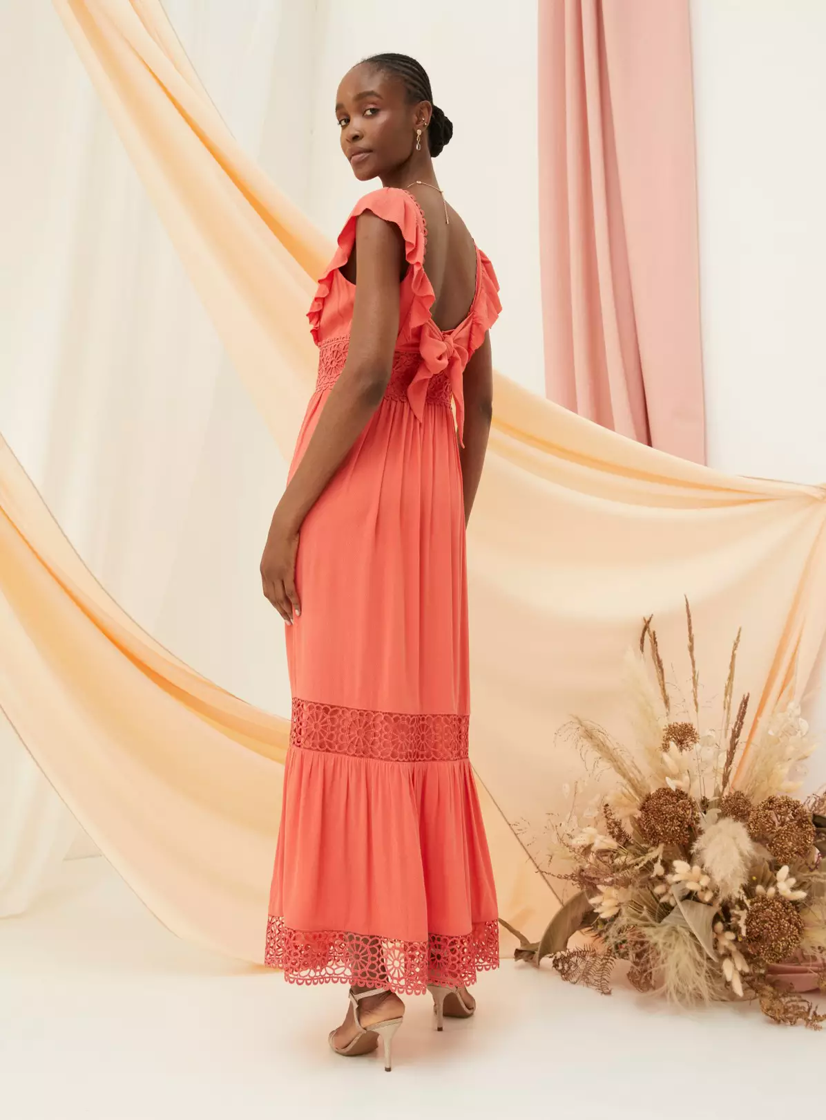 FATFACE Hibiscus Lace Maxi Dress Coral Pink 20 3 FATFACE Hibiscus Lace Maxi Dress Coral Pink 20