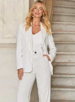 SOSANDAR Ivory Pinstripe Wide Leg 20 -Cheap Zest Garb Store tuc144549342 Ivory R Z001A