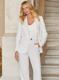 SOSANDAR Ivory Pinstripe Wide Leg 20 -Cheap Zest Garb Store tuc144549342 Ivory R Z004A