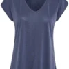 KAFFE Lise V Neck T Shirt L -Cheap Zest Garb Store tuc144626951 Blue R Z005A