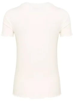 KAFFE Drew Short Sleeve Rib T Shirt White XL