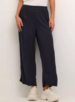 KAFFE Dacia High Waisted Cropped Trousers Blue 8 -Cheap Zest Garb Store tuc144668413 Blue R Z001A