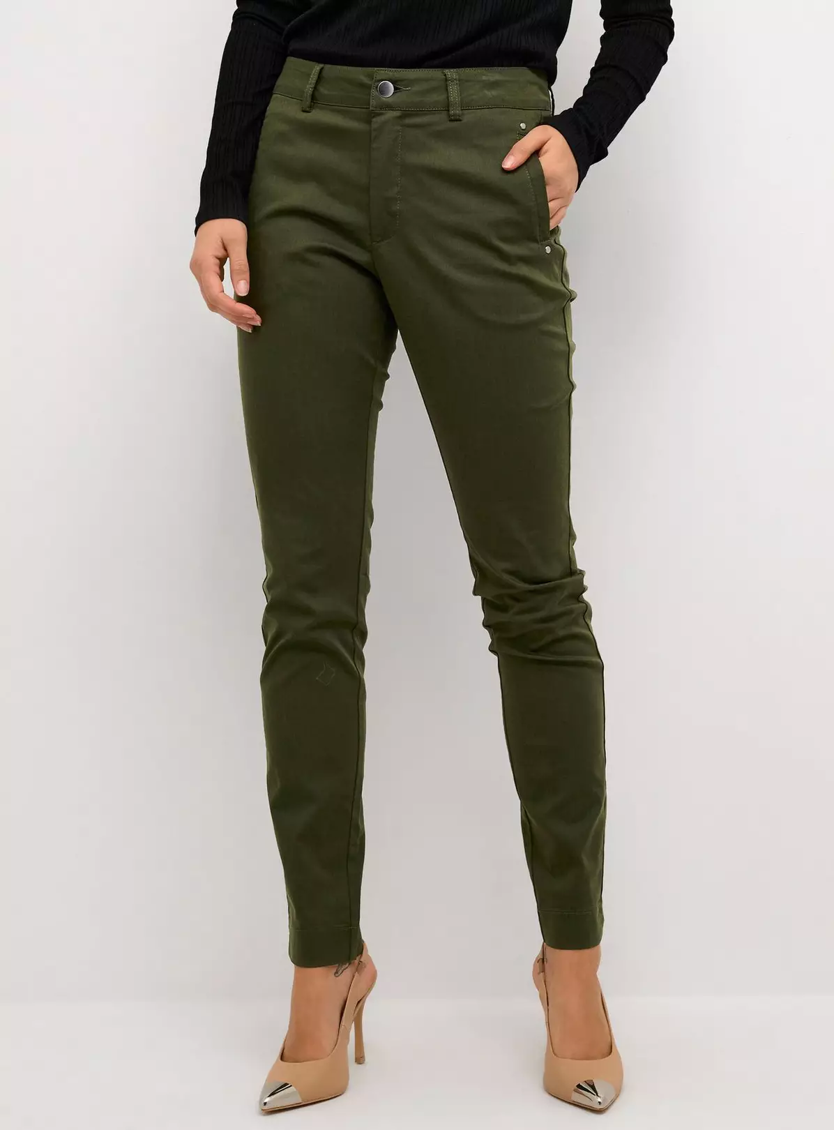 KAFFE Lea Rivet Trousers Green 18 6 KAFFE Lea Rivet Trousers Green 18 - Image 4