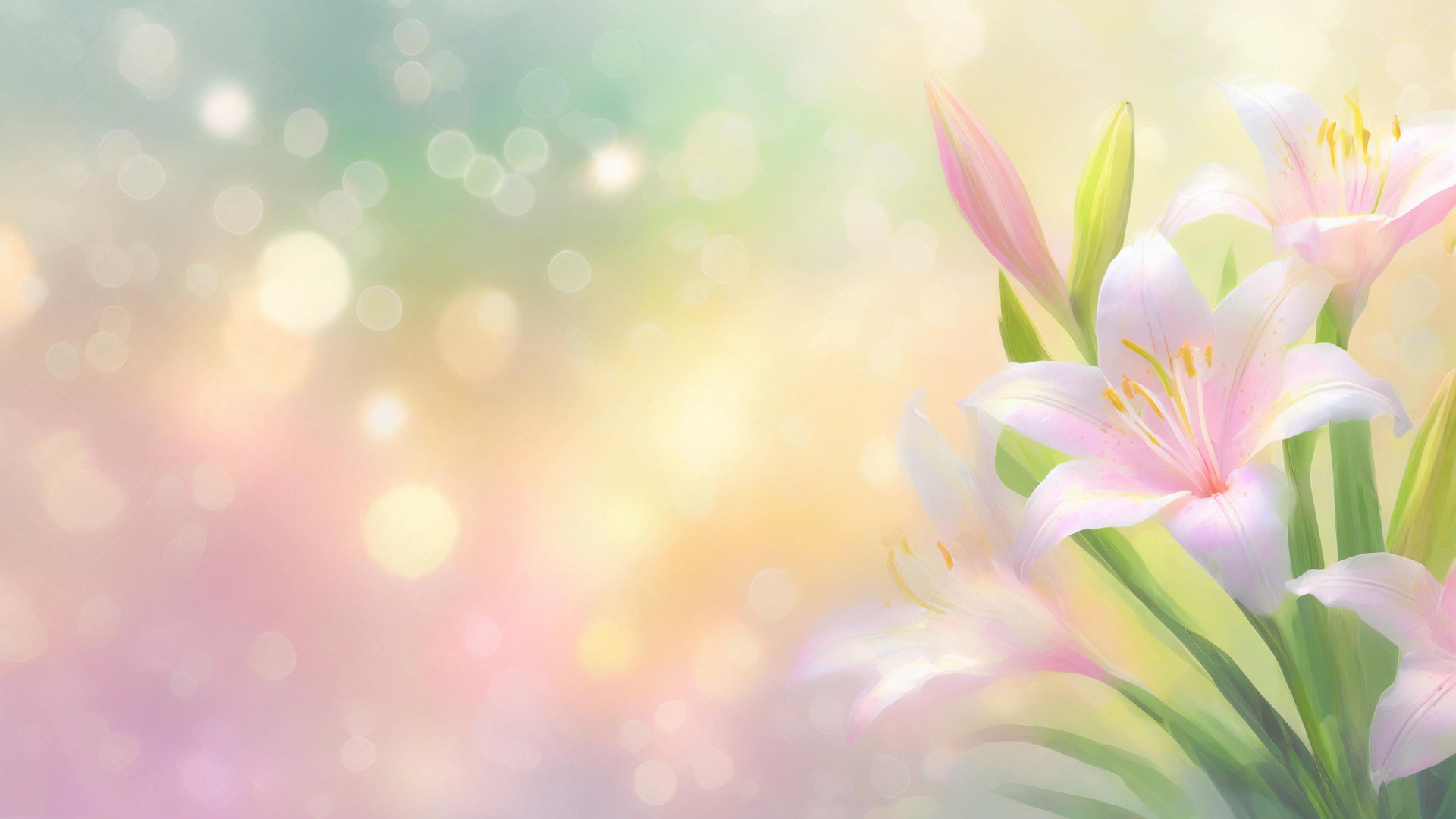 Cheap Zest Garb Store -Cheap Zest Garb Store Powerpoint Background Spring with Pastel Lily Flowers and Blossoms by SlidesCorner.com Backgrounds and Wallpapers